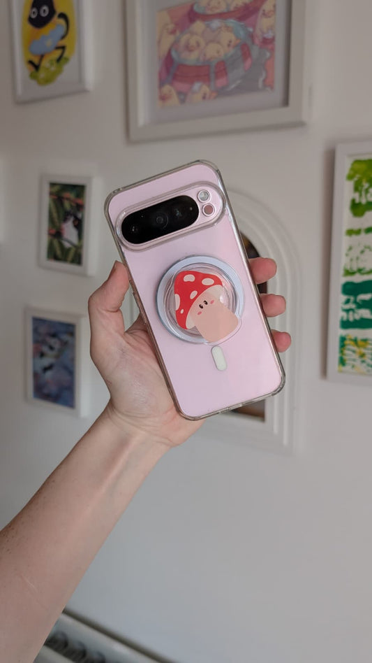 Magnetic Red Mushroom Phone Grip Stand