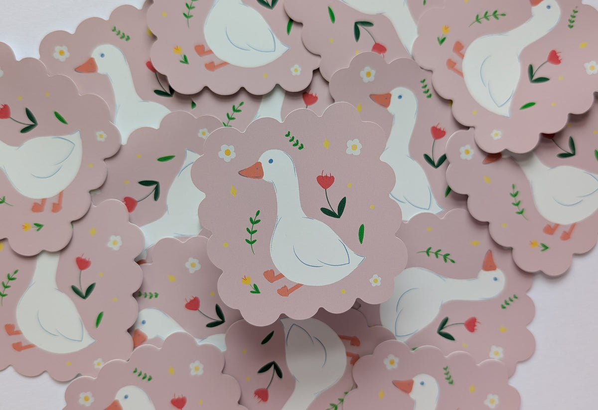 Cute Goose Flower Sticker