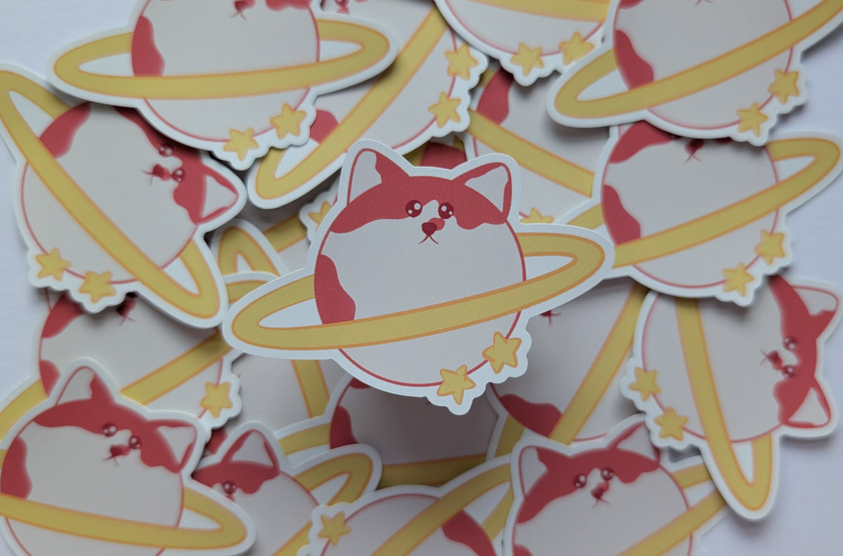 Chonky Cat Planet Sticker