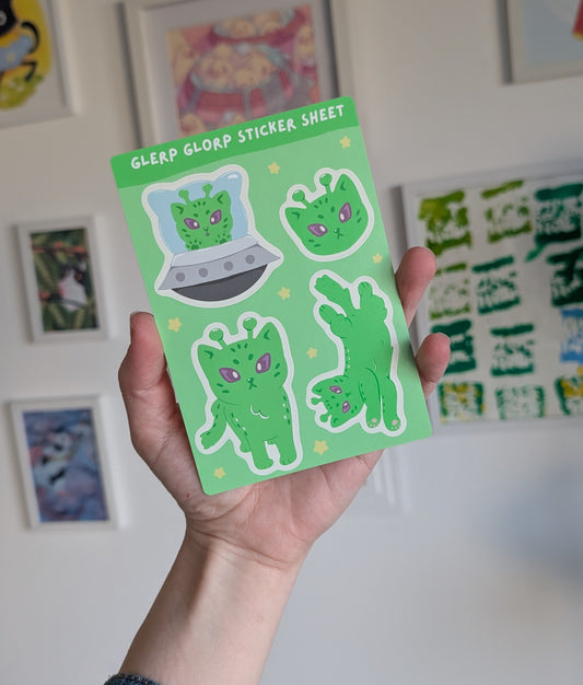 Alien Cat Sticker Sheet