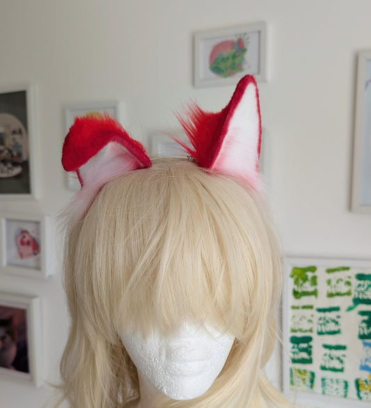 Red and White Puppy Dog Ears