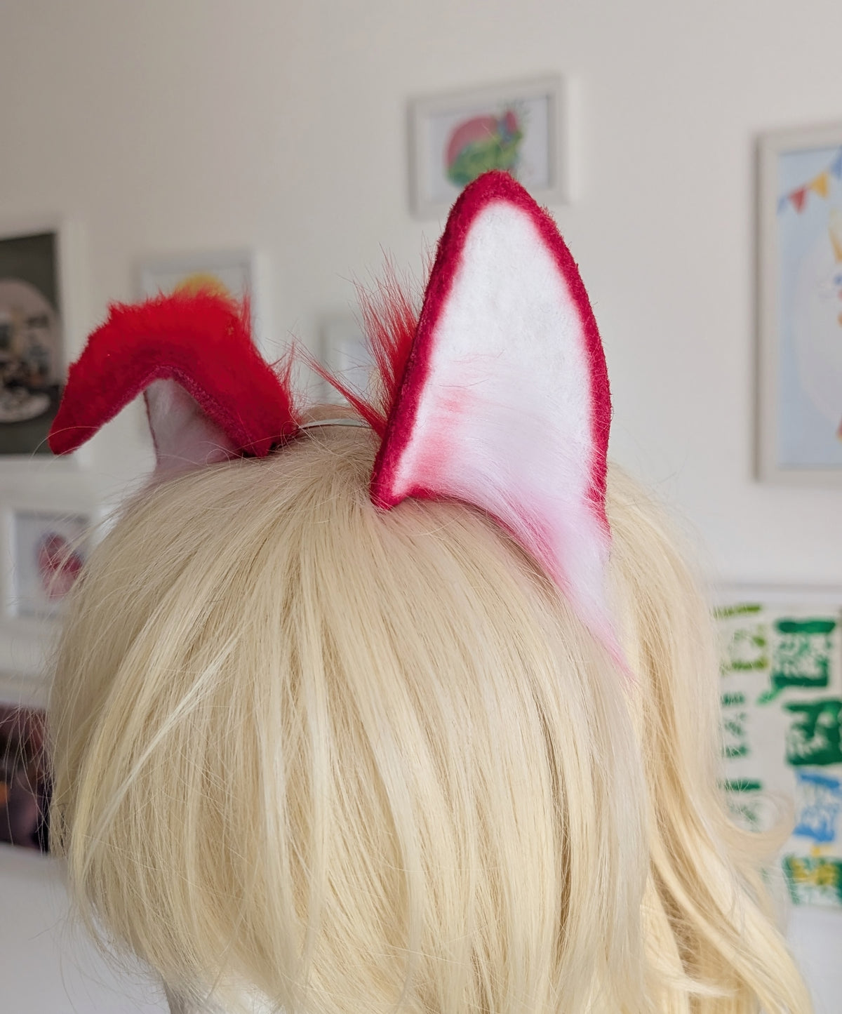 Red and White Puppy Dog Ears