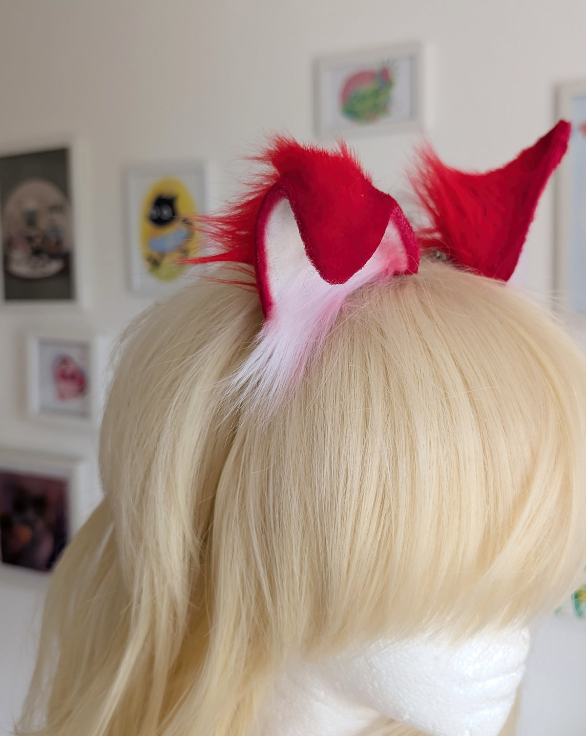 Red and White Puppy Dog Ears