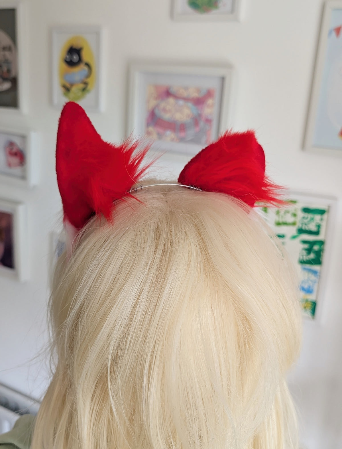 Red and White Puppy Dog Ears