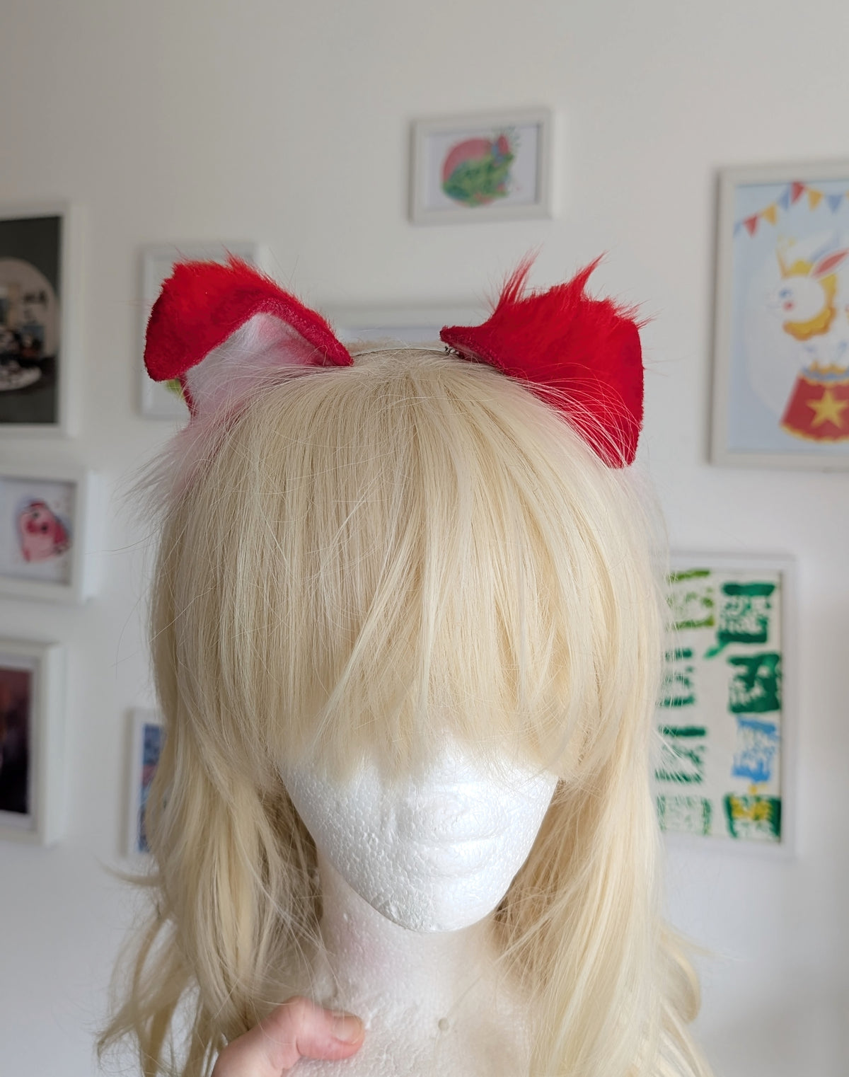 Red and White Puppy Dog Ears