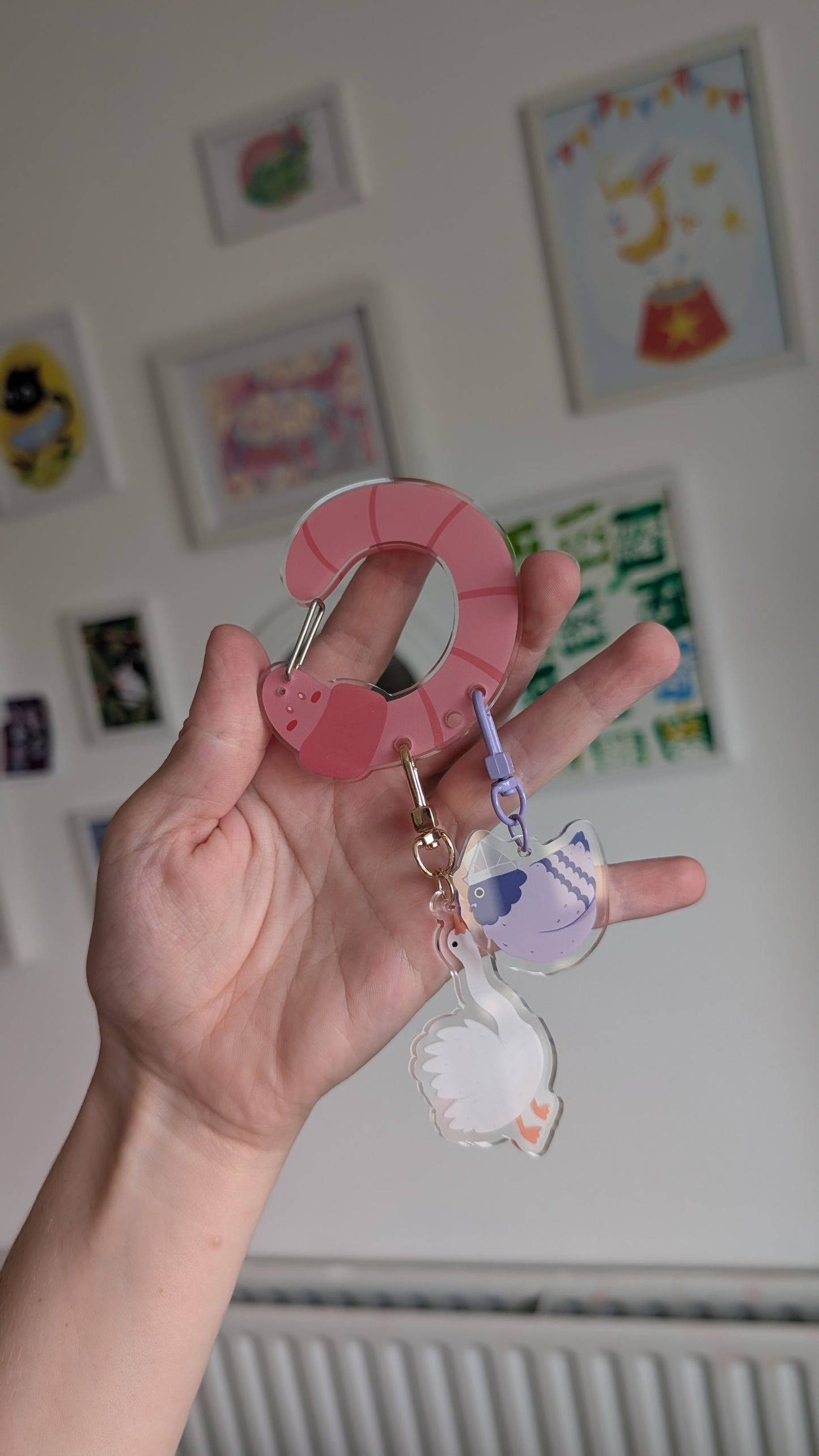 Worm Carabiner Charm Holder