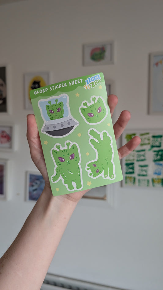 Alien Cat Sticker Sheet