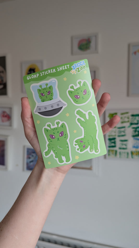 Alien Cat Sticker Sheet