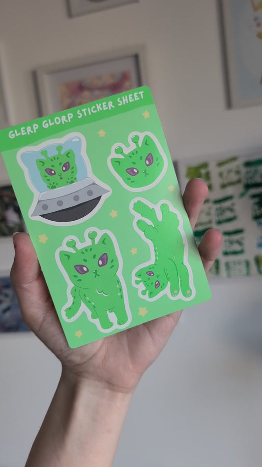 Alien Cat Sticker Sheet